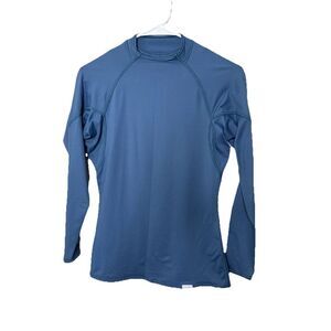 NRS M Sun T-Shirt Women’s UV Protection Long Sleeve UPF 50 Outdoor Blue Mock Nec